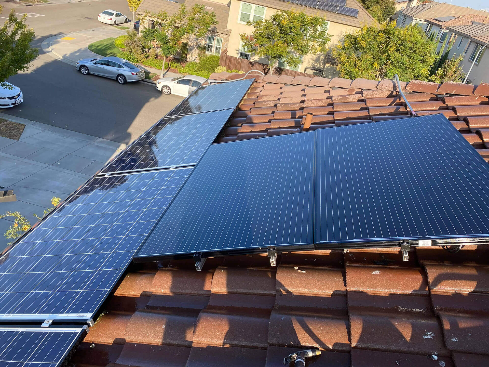 Residential rooftop solar installation cleaned by AmpT Up Energy