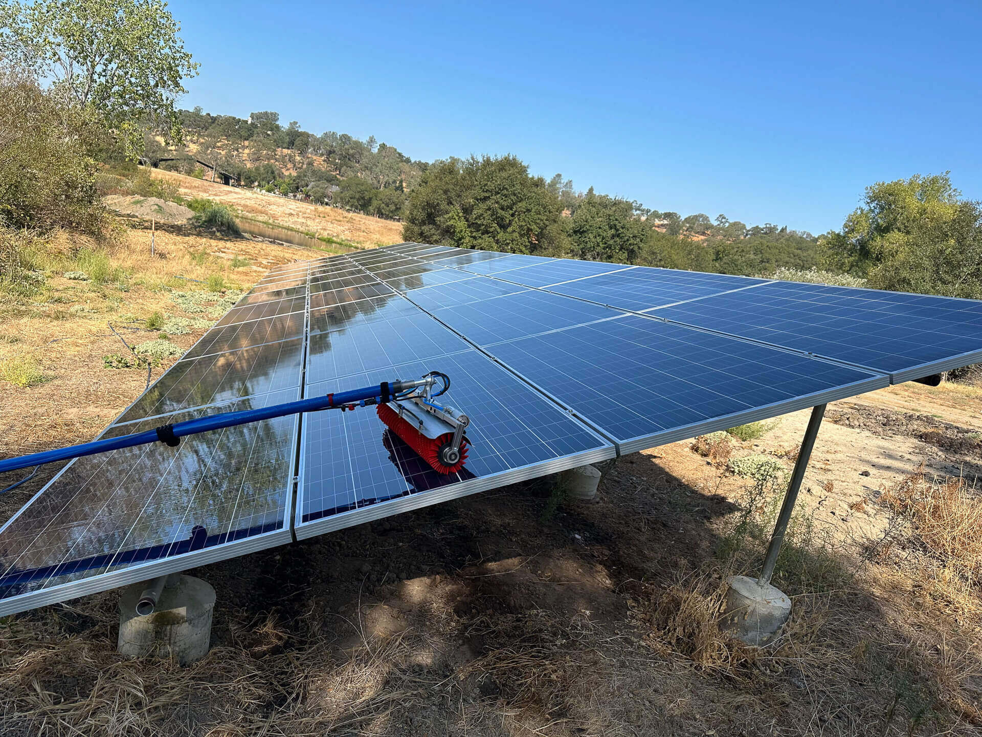 Solar panels after professional cleaning