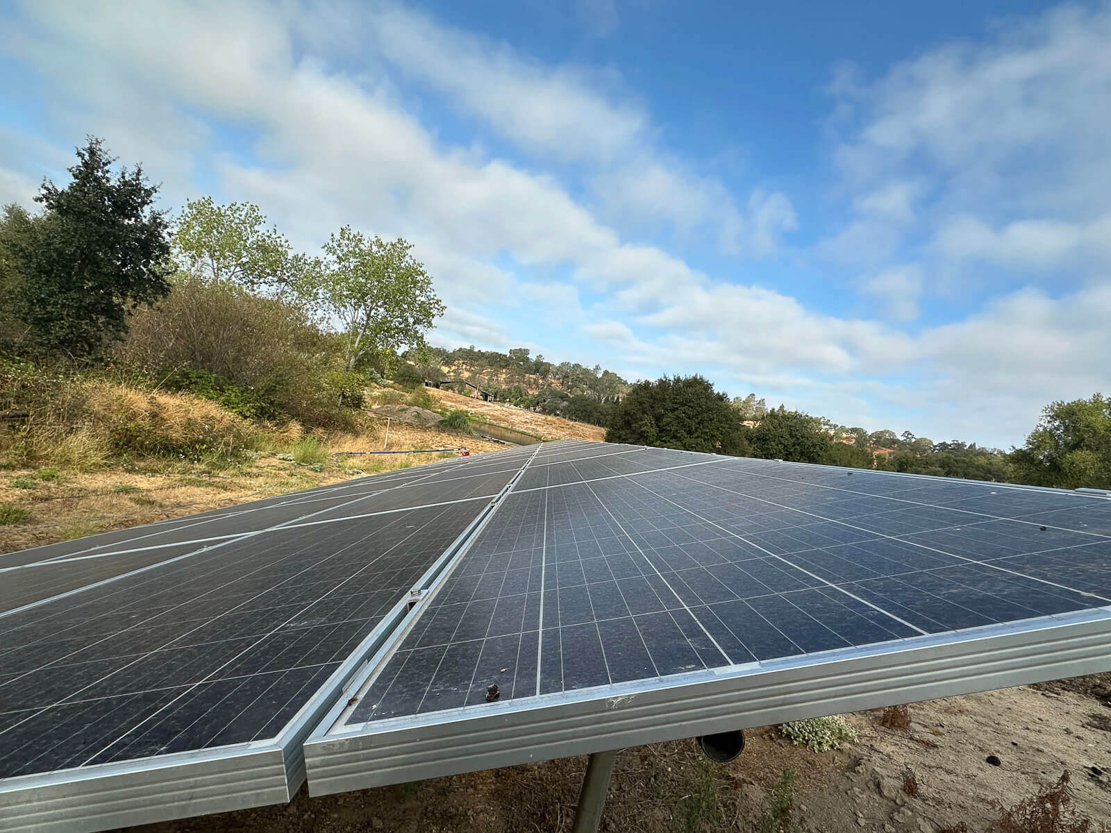 Solar panels before professional cleaning