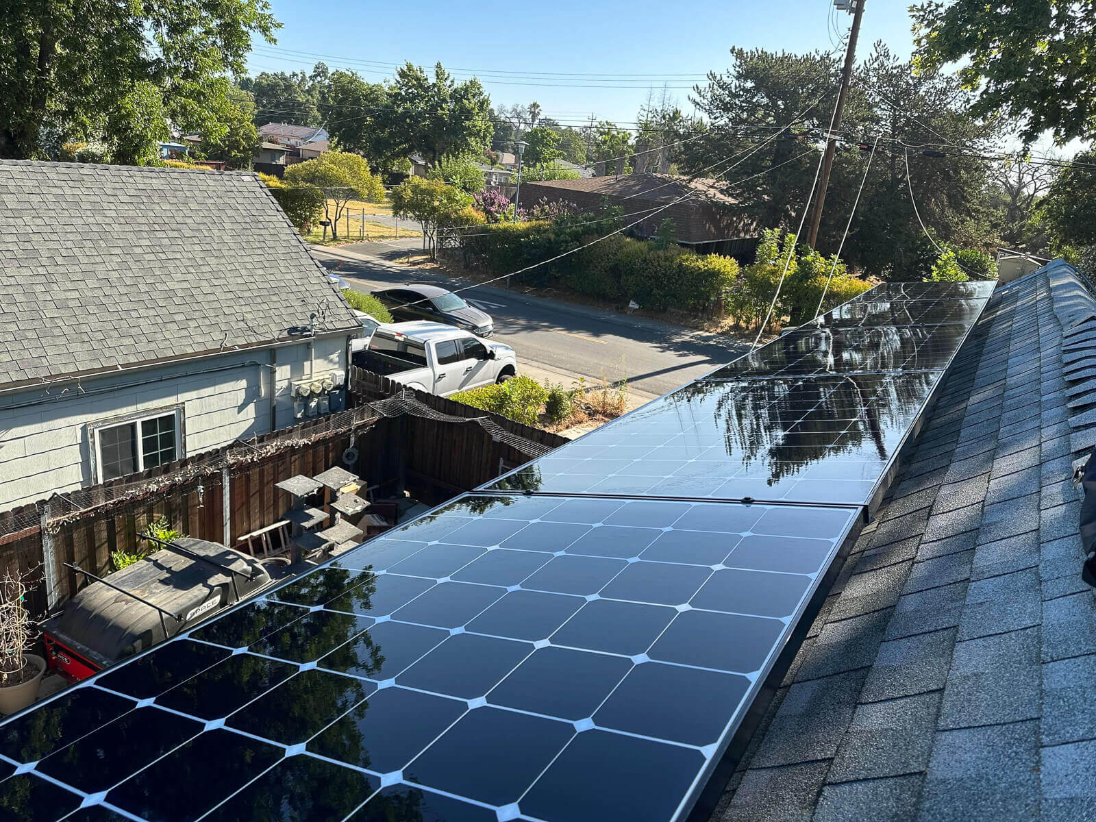 Solar panels after professional cleaning