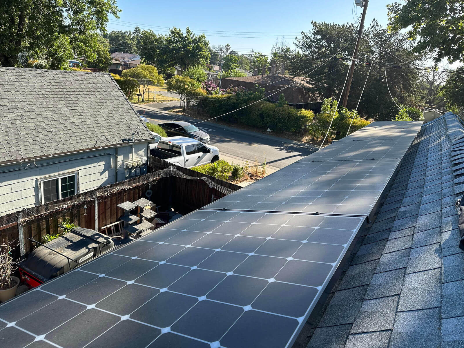 Solar panels before professional cleaning