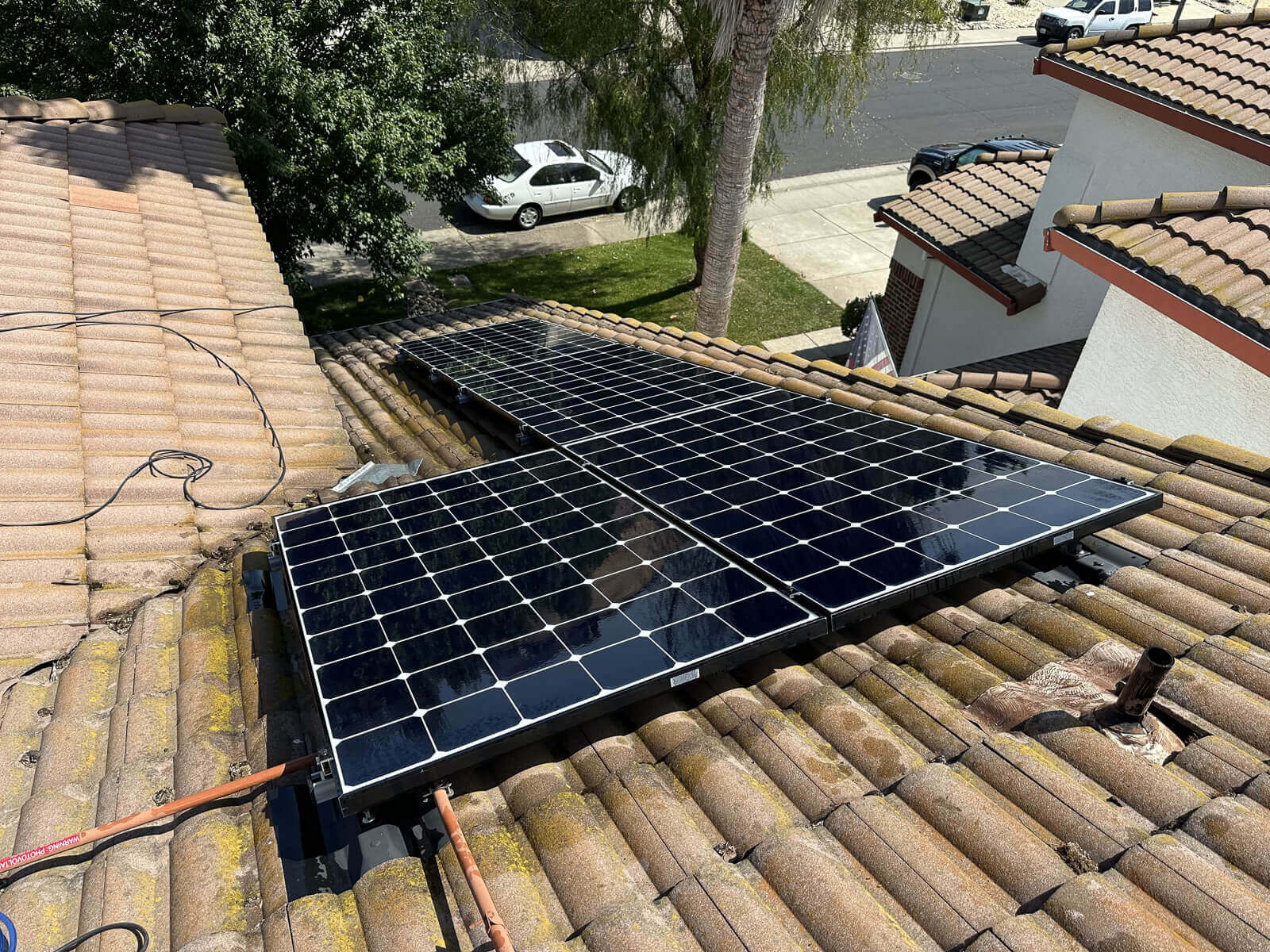 Solar panels after professional cleaning