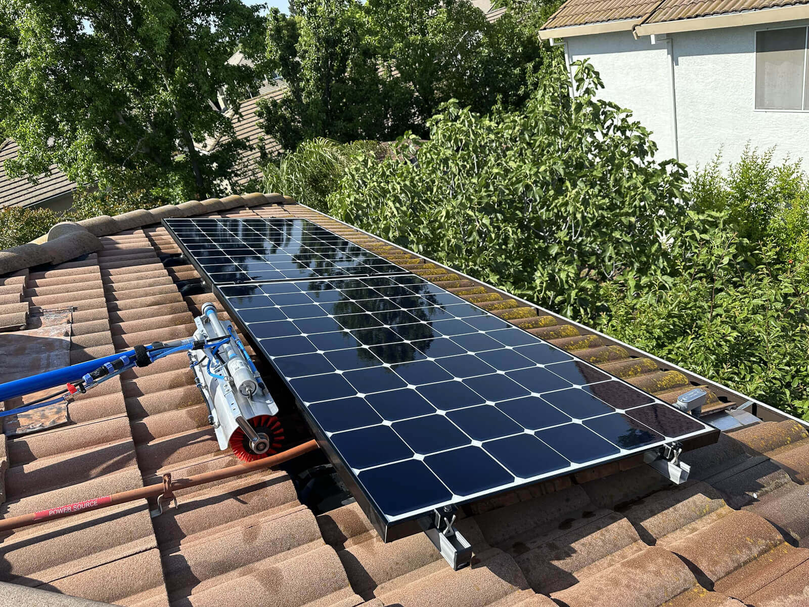 Solar panels after professional cleaning